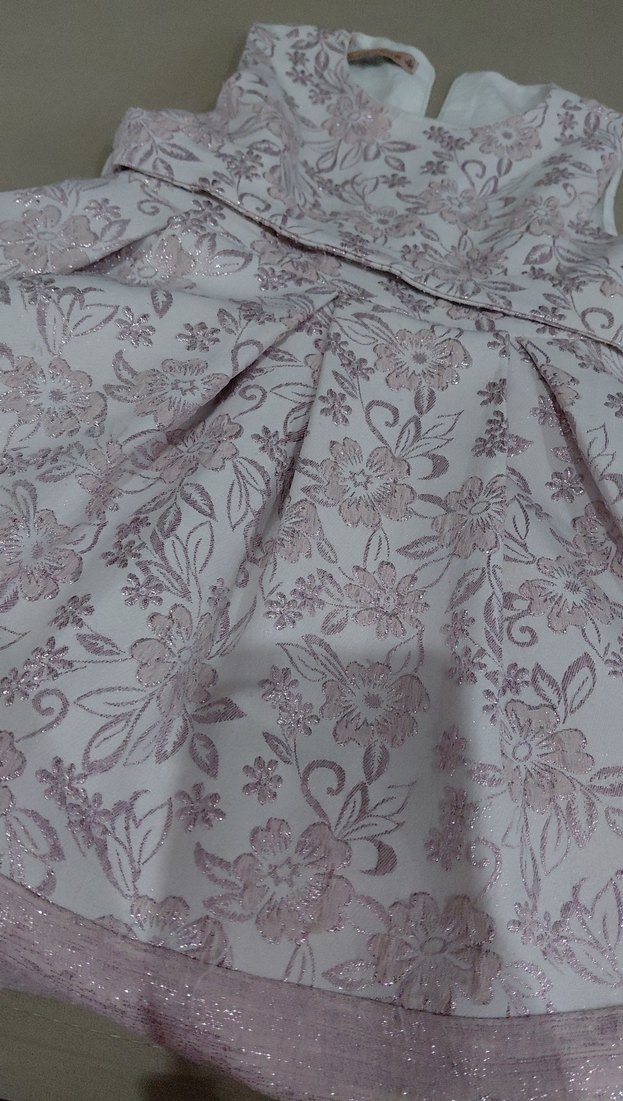 Dantel İşlemeli Pembe Kız Çocuk Elbise - Görsel 2