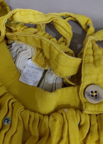 Sarı Nakışlı Bebek Elbisesi - Görsel 3