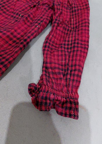 Bordo Renkli Uzun Kollu Kız Gömlek - Görsel 4