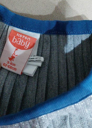 Kız Çocuk Gri Mavi Pileli Denim Etek - Görsel 3