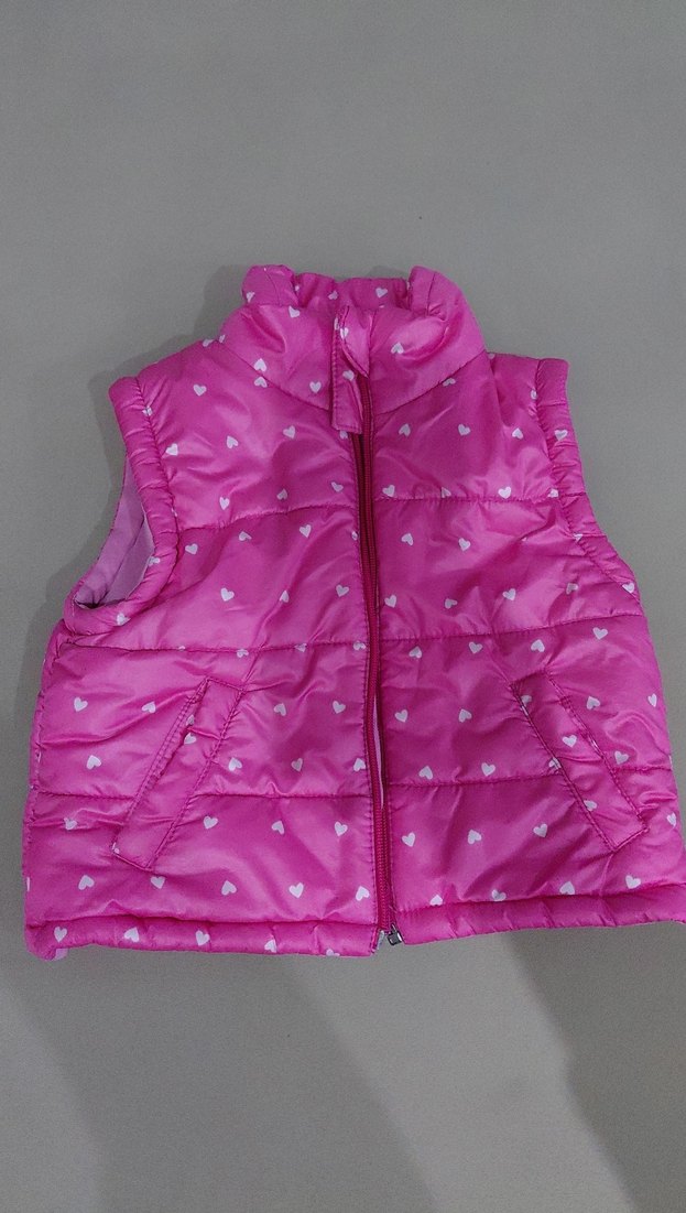 Kız Çocuk Pembe Fermuarlı Yelek - Görsel 3