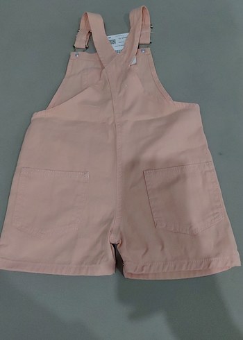 Kız Çocuk Pembe Askılı Şort Tulum - Görsel 3