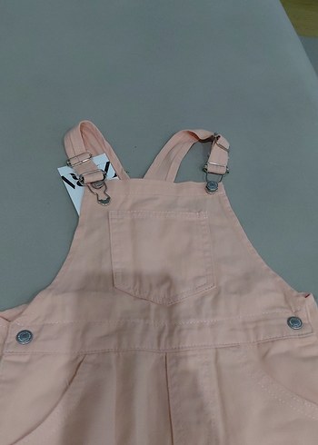 Kız Çocuk Pembe Askılı Şort Tulum - Görsel 2