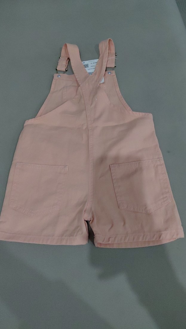 Kız Çocuk Pembe Askılı Şort Tulum - Görsel 3