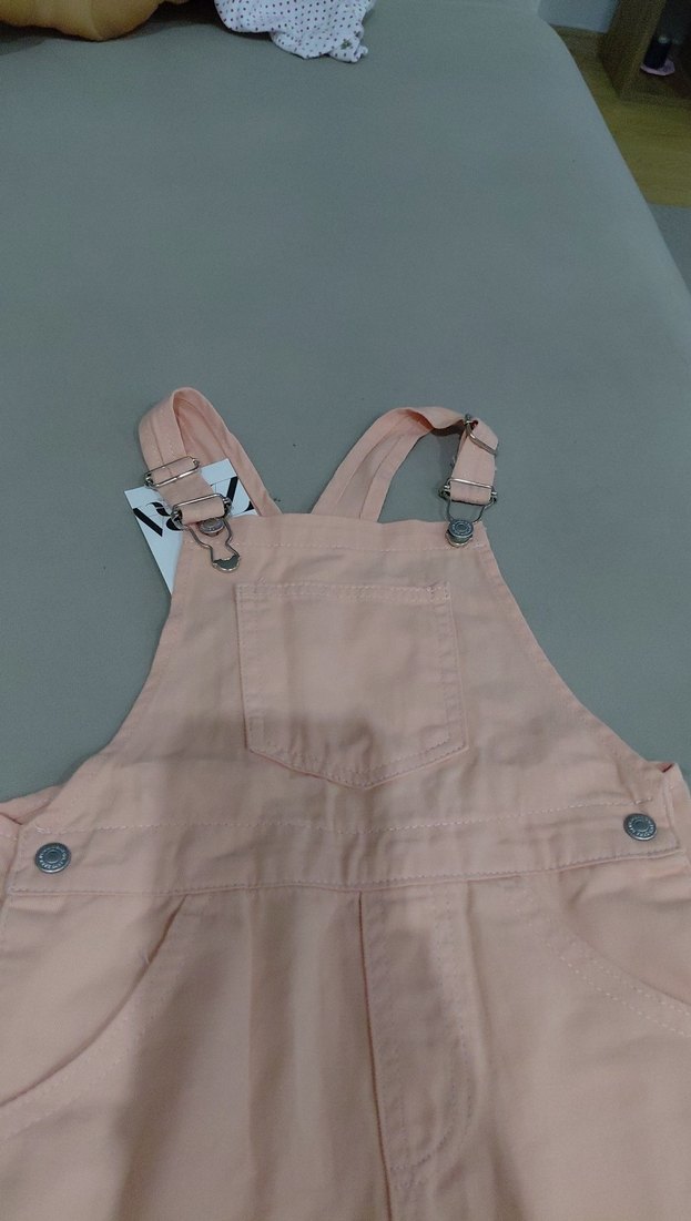 Kız Çocuk Pembe Askılı Şort Tulum - Görsel 2