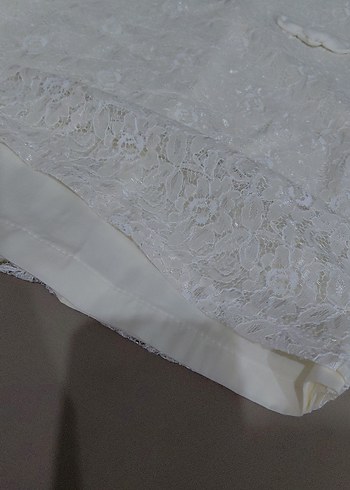 Kız Çocuk Beyaz Dantelli Kolsuz Elbise - Görsel 3