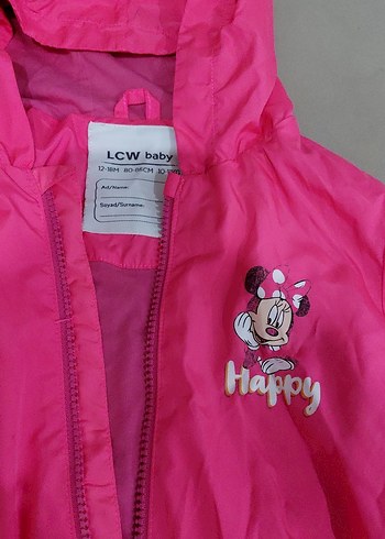 Kapüşonlu Renkli Baskılı Kız Yağmurluk - Görsel 2