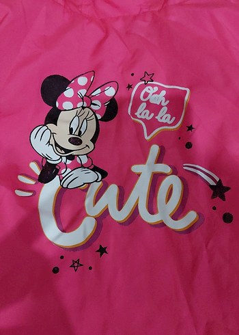 Kapüşonlu Renkli Baskılı Kız Yağmurluk - Görsel 4