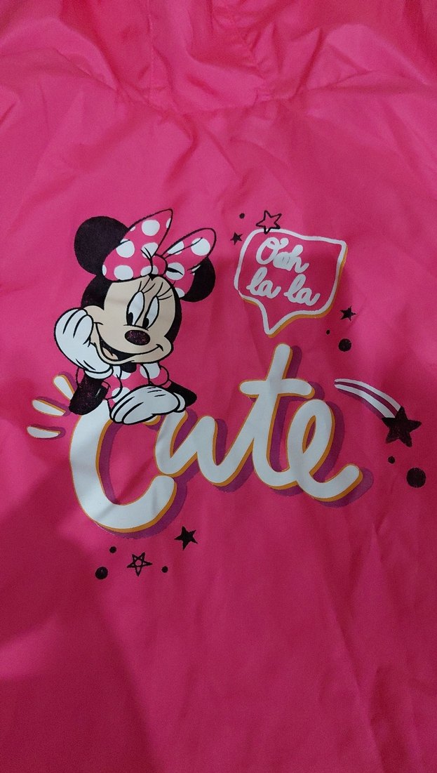 Kapüşonlu Renkli Baskılı Kız Yağmurluk - Görsel 4