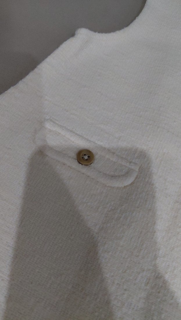 Kız Çocuk Düğmeli Kolsuz Beyaz Elbise - Görsel 3