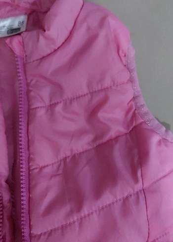 Kız Çocuk Pembe Fermuarlı Yelek - Görsel 4