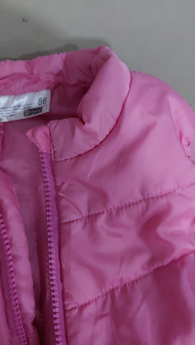 Kız Çocuk Pembe Fermuarlı Yelek - Görsel 3