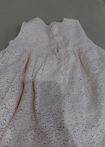 Kız Çocuk Beyaz Dantelli Yazlık Elbise - Görsel 5