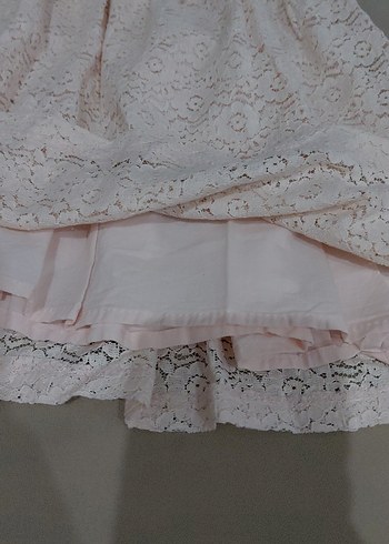 Kız Çocuk Beyaz Dantelli Yazlık Elbise - Görsel 3