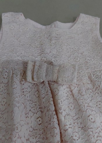 Kız Çocuk Beyaz Dantelli Yazlık Elbise - Görsel 2