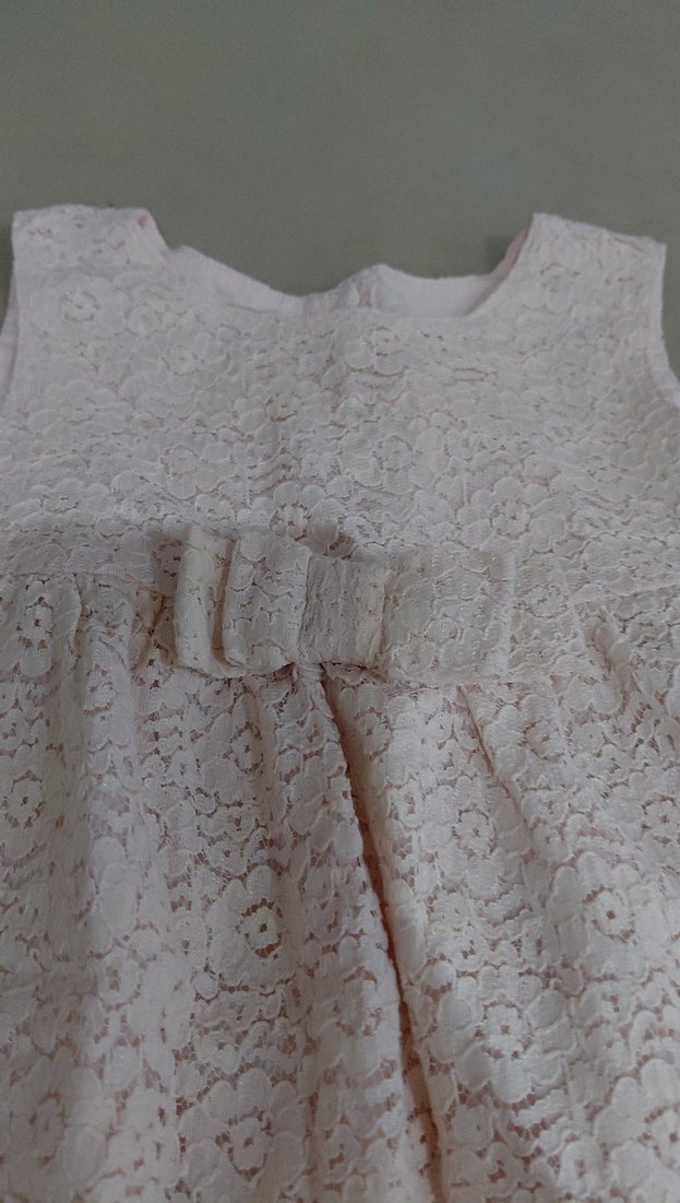 Kız Çocuk Beyaz Dantelli Yazlık Elbise - Görsel 2