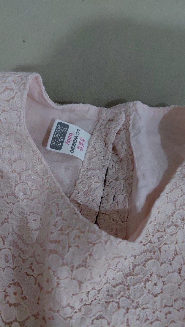 Kız Çocuk Beyaz Dantelli Yazlık Elbise - Görsel 4