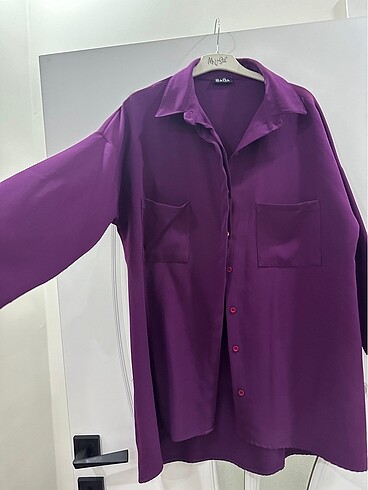 Diğer Mor oversize gömlek