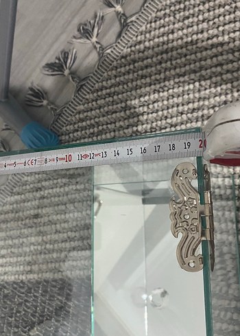 Beden altın Renk Altın Detaylı Gri Kristal Dekoratif Kutu
