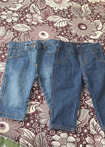 9-12 Ay Beden mavi Renk Erkek Çocuk Renkli Mavi Bol Kesim Kot Pantolon