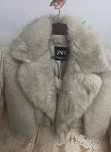 Zara Zara viral kürk ekru gri