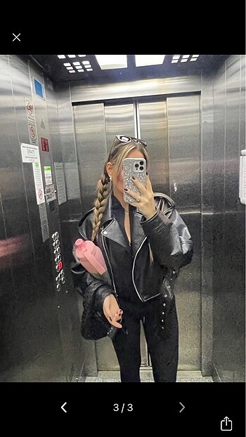 xs Beden Zara siyah deri ceket