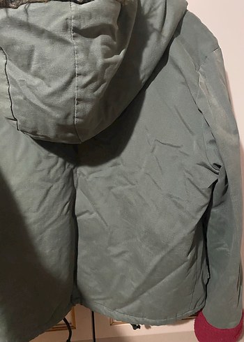 m Beden Düğmeli Gri Kadın Mont, Midi Boy, Rahat Kesim