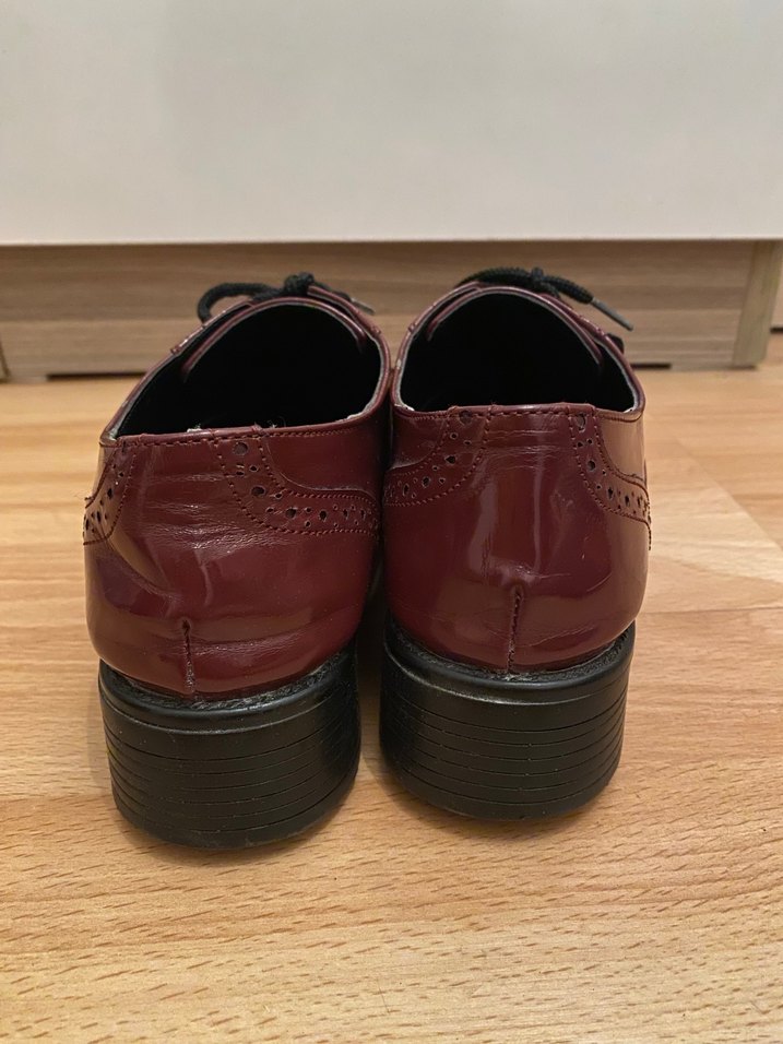 Bordo Deri Klasik Kadın Ayakkabısı - Görsel 3