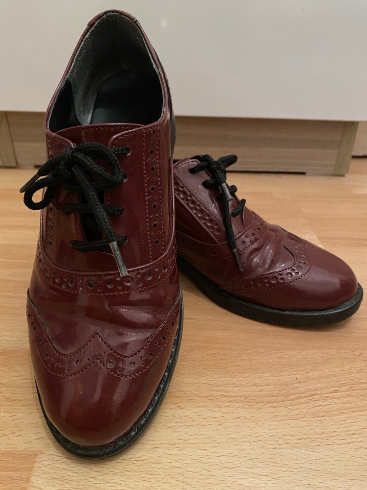 Bordo Deri Klasik Kadın Ayakkabısı - Görsel 2