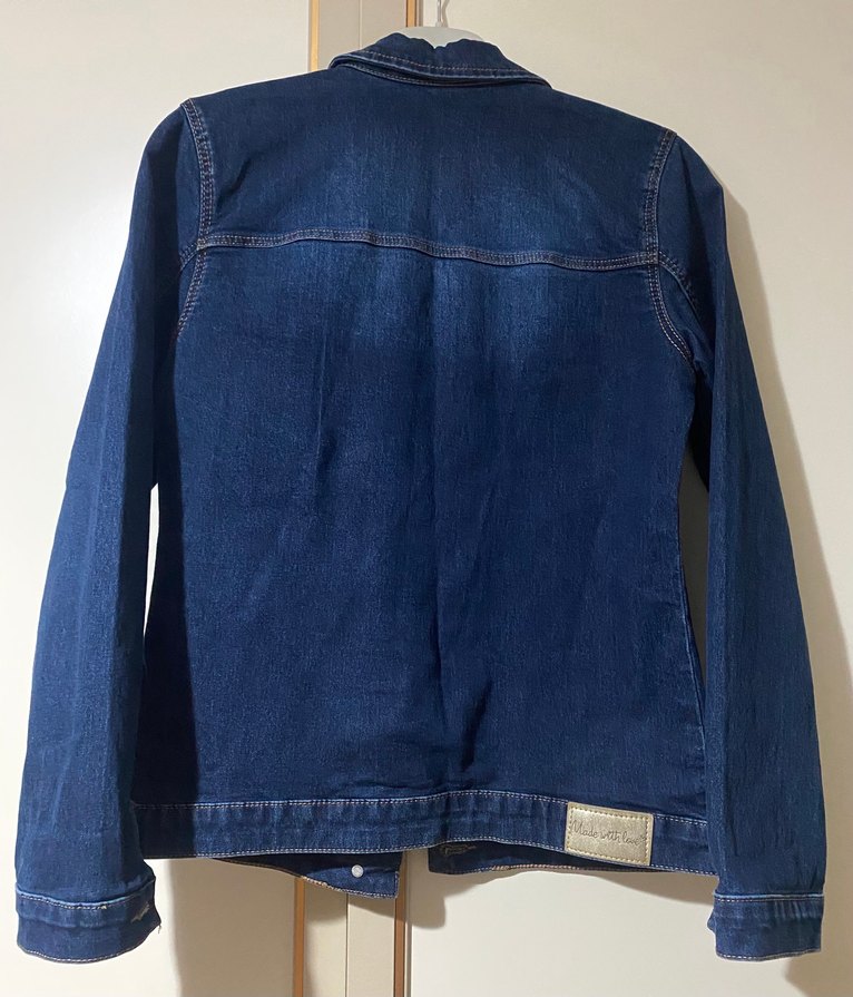 Düğmeli Lacivert Kadın Denim Ceket - Görsel 3