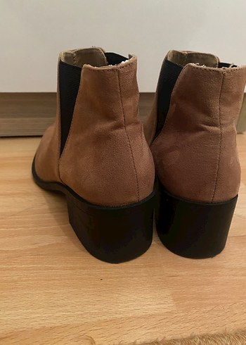 Kahverengi Süet Kadın Botları Blok Topuklu - Görsel 4