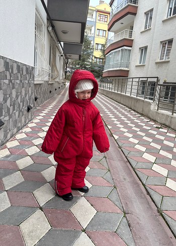 Kız Bebek Kırmızı Fermuarlı Tulum son fiyat - Görsel 2