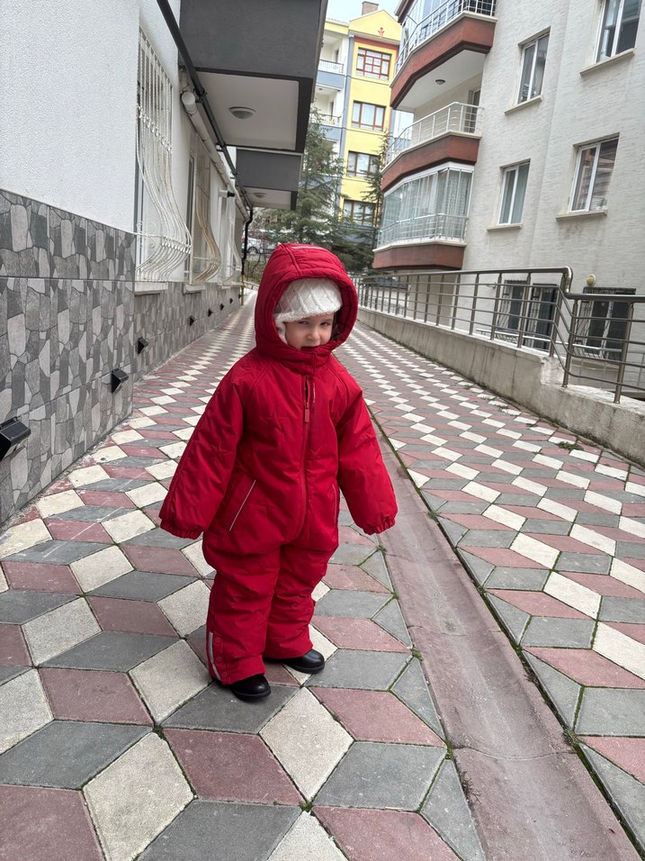 Kız Bebek Kırmızı Fermuarlı Tulum son fiyat - Görsel 2