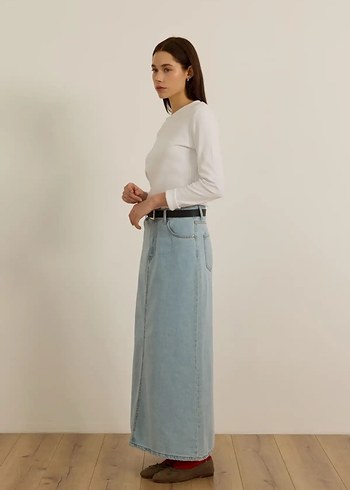 Diğer buz Mavisi Denim Etek