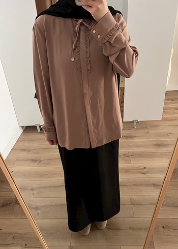 l Beden camel Renk sütlü kahve gömlek