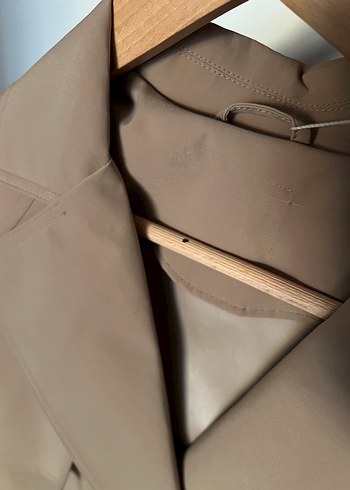 m Beden Bej Kadın Uzun Trench Coat