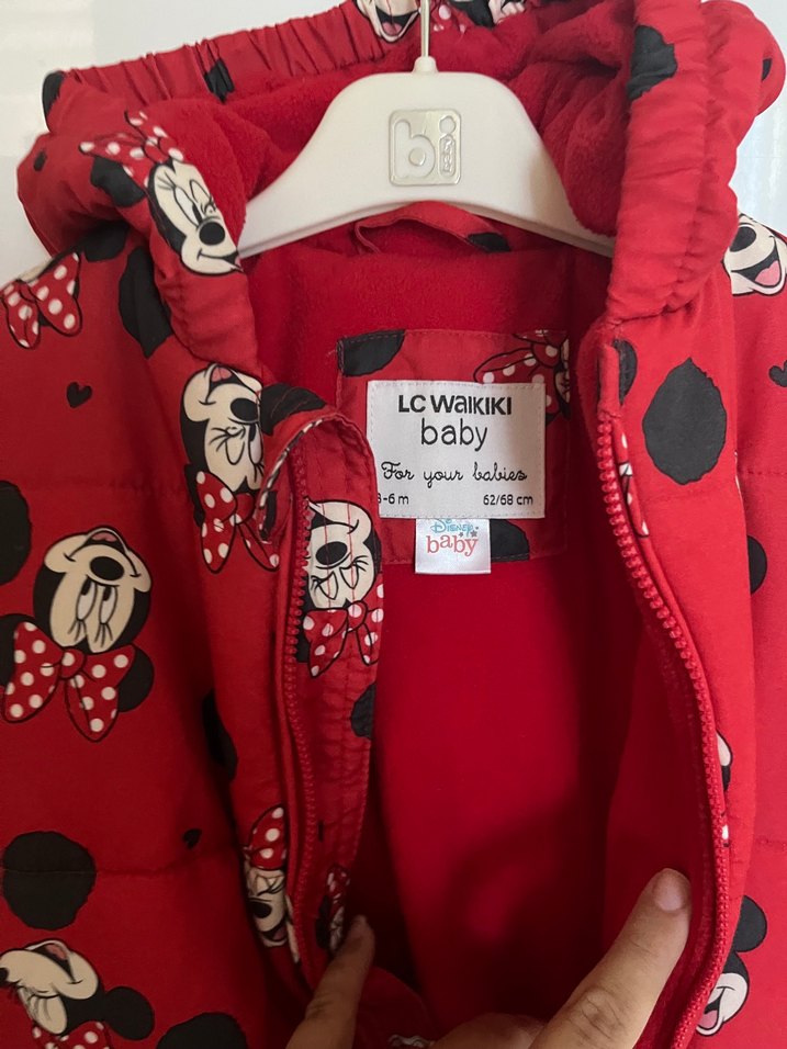 Kız Bebek Kırmızı Baskılı Astronot Tulum - Görsel 2