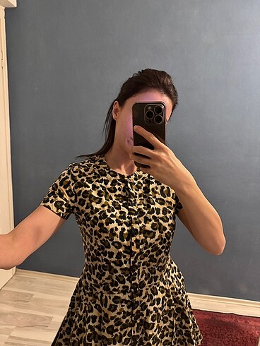 Zara Zara Leopar Elbise