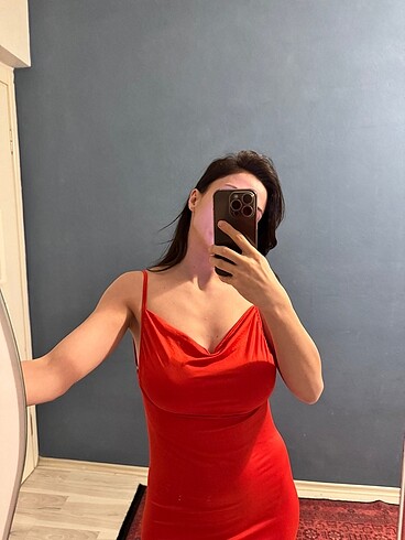 s Beden Sırt Dekolteli Drape Yaka Elbise