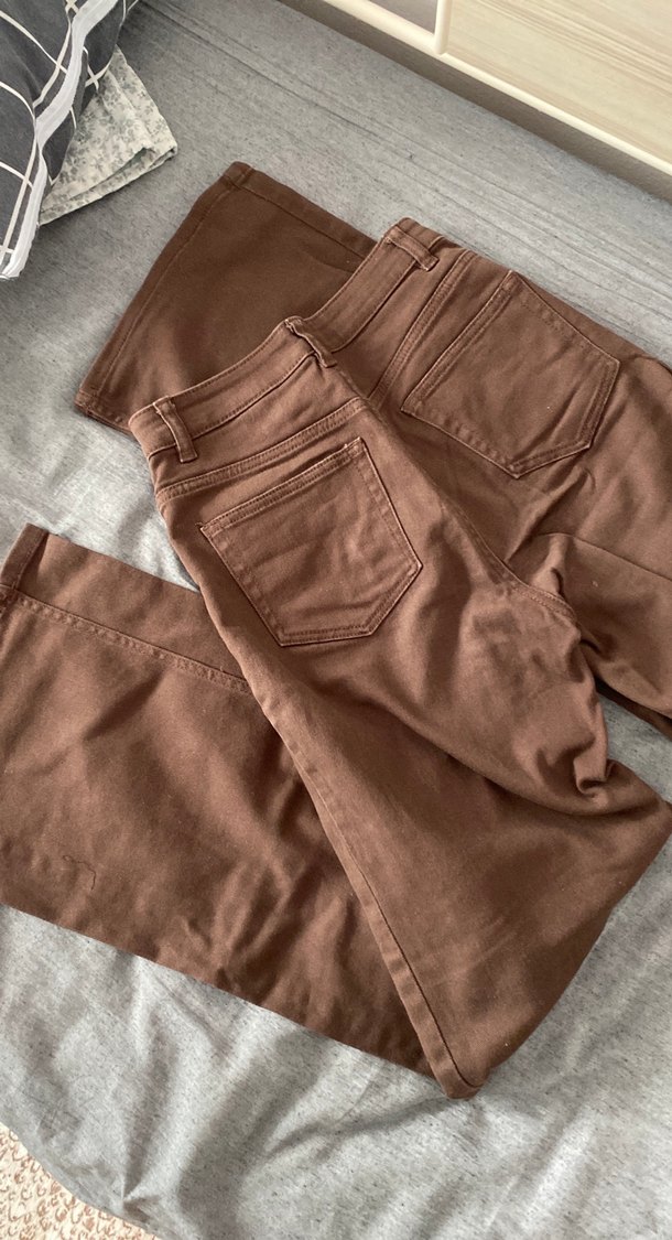 Kadın Kahverengi Süet bol kesim Fit Pantolon - Görsel 3