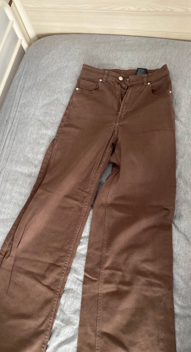 Kadın Kahverengi Süet bol kesim Fit Pantolon - Görsel 4