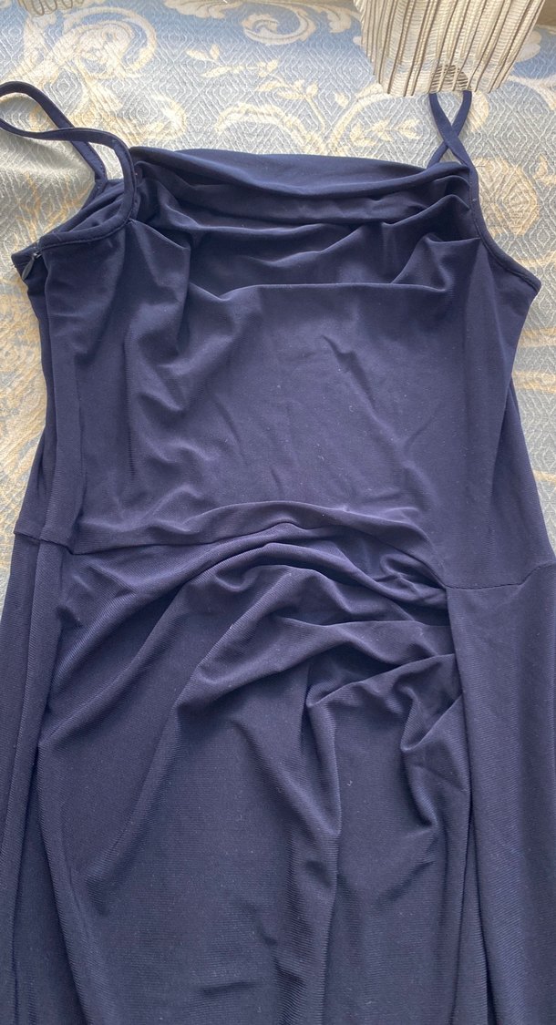 Lacivert Uzun Askılı Elbise - Görsel 4