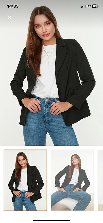TRENDYOLMİLLA koyu lacivert blazer ceket oversize