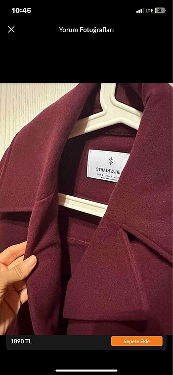 Stradivarius Stradivarius bordo ceket kaban