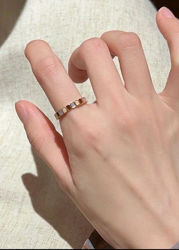 Mor Payetli Bohem Nakışlı Kadın Yüzük Seti - Görsel 3