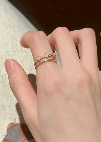 Mor Payetli Bohem Nakışlı Kadın Yüzük Seti - Görsel 5