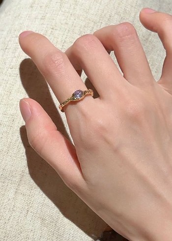 Mor Payetli Bohem Nakışlı Kadın Yüzük Seti - Görsel 7