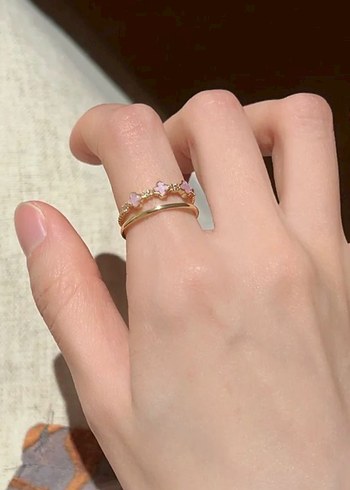 Mor Payetli Bohem Nakışlı Kadın Yüzük Seti - Görsel 6