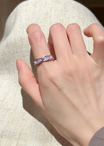 Mor Payetli Bohem Nakışlı Kadın Yüzük Seti - Görsel 4