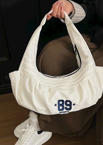 Beyaz Baskılı Spor Kadın Çanta - Görsel 2